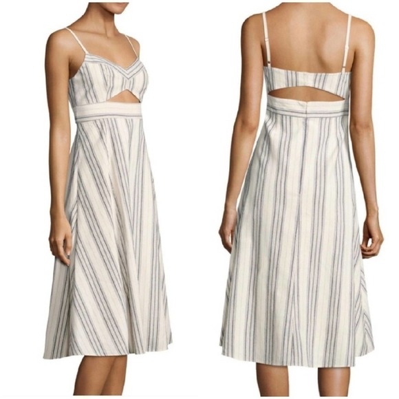 NEW! BCBGMAXAZRIA Peek A Boo Cut Out Midi Dress 12.